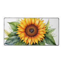 waterverf zonnebloembladeren handgetekende bloemen