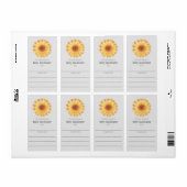 Waterverf zonnebloemboek behoort tot de boekplaat etiket (Full Sheet)