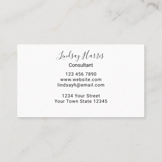 Waterverf Zonnebloemconsultant Visitekaartje (Achterkant)