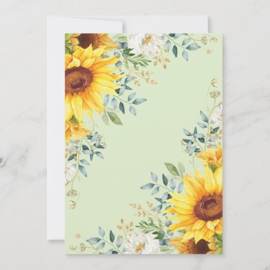 Waterverf Zonnebloemen 3e verjaardag Zomer Floral Kaart (Achterkant)