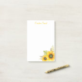 Waterverf Zonnebloemen - Aangepaste banketbakkerij Post-it® Notes (Op bureau)