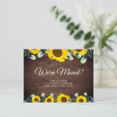 Waterverf Zonnebloemen Aankondiging Rustic Briefkaart (Staand voorkant)