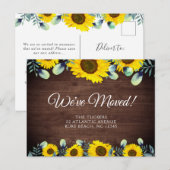 Waterverf Zonnebloemen Aankondiging Rustic Briefkaart (Voorkant / Achterkant)