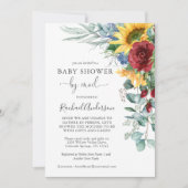 Waterverf Zonnebloemen Baby shower per Mail Kaart (Voorkant)