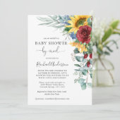 Waterverf Zonnebloemen Baby shower per Mail Kaart (Staand voorkant)