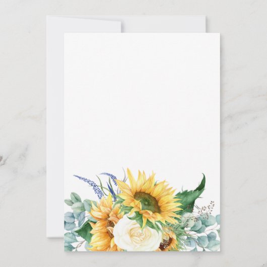 Waterverf Zonnebloemen Baby shower per Mail Kaart (Achterkant)