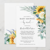 Waterverf Zonnebloemen Baby shower per Mail Kaart (Voorkant / Achterkant)