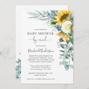 Waterverf Zonnebloemen Baby shower per Mail Kaart