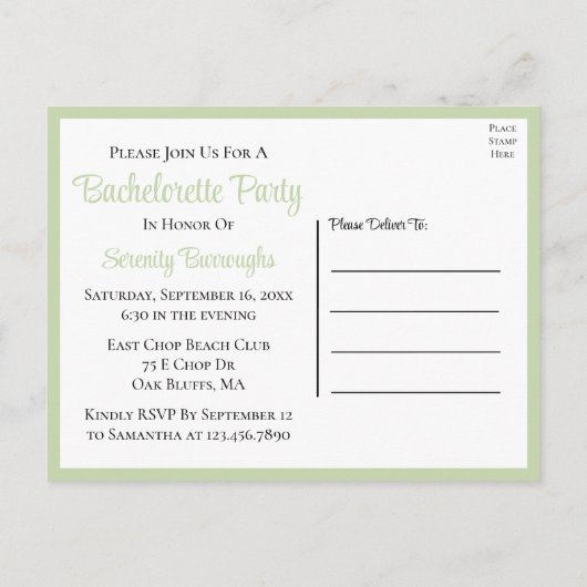 Waterverf zonnebloemen Bachelorette Uitnodiging Briefkaart (Achterkant)