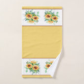 Waterverf zonnebloemen bad handdoek (Handdoek)