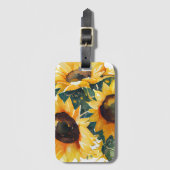 Waterverf zonnebloemen bagagelabel (Voorkant (verticaal))