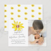 Waterverf Zonnebloemen Baptisme Baby Dedicatie Kaart (Voorkant / Achterkant)