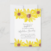 Waterverf Zonnebloemen Baptisme Handschilderd Kaart (Voorkant)