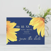 Waterverf Zonnebloemen Bindende QR-code Save The Date (Staand voorkant)