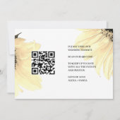 Waterverf Zonnebloemen Bindende QR-code Save The Date (Achterkant)