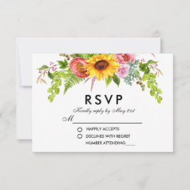 Waterverf Zonnebloemen Bindende RSVP