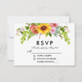 Waterverf Zonnebloemen Bindende RSVP (Voorkant)