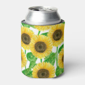 Waterverf zonnebloemen blikjeskoeler (Blikje Voorkant)