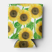 Waterverf zonnebloemen blikjeskoeler (Voorkant)