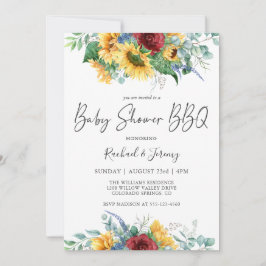 Waterverf Zonnebloemen Bloemen Bloemen Baby shower Kaart