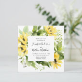 Waterverf Zonnebloemen Bloemen Bloemen Lijst Vierk Kaart (Staand voorkant)