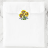 Waterverf Zonnebloemen Bloemen Ronde Sticker (Tas)