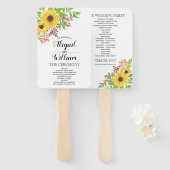 Waterverf zonnebloemen bloemenherfst bruiloft prog handwaaier (Voorkant en achterkant)