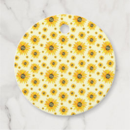 Waterverf Zonnebloemen Bloempatroon Bedankjes Labels