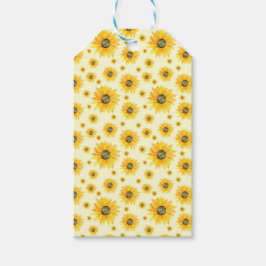 Waterverf Zonnebloemen Bloempatroon Cadeaulabel
