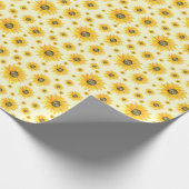 Waterverf Zonnebloemen Bloempatroon Cadeaupapier (Hoek)