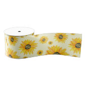 Waterverf Zonnebloemen Bloempatroon Grosgrain Lint (Spoel)