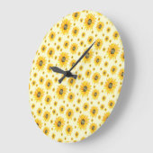 Waterverf Zonnebloemen Bloempatroon Grote Klok (Hoek)