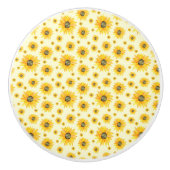 Waterverf Zonnebloemen Bloempatroon Keramische Knop (Voorkant)