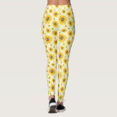 Waterverf Zonnebloemen Bloempatroon Leggings (Achterkant)