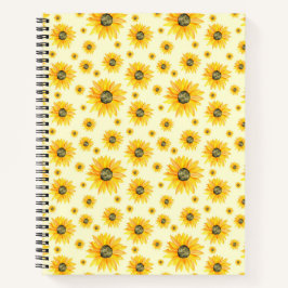 Waterverf Zonnebloemen Bloempatroon Notitieboek