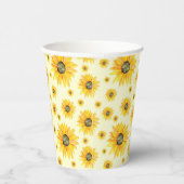Waterverf Zonnebloemen Bloempatroon Papieren Bekers (Rechts)