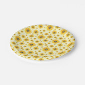 Waterverf Zonnebloemen Bloempatroon Papieren Bordje (Gekanteld)