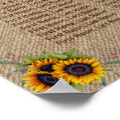 Waterverf Zonnebloemen Bortende Zitplaats Poster (Hoek)