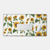 Waterverf Zonnebloemen Botanisch gebladerte groen Bureaumat (Keyboard & Muis)