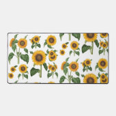 Waterverf Zonnebloemen Botanisch gebladerte groen Bureaumat (Voorkant)