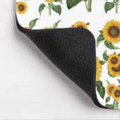 Waterverf Zonnebloemen Botanisch gebladerte groen Muismat (Hoek)