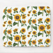 Waterverf Zonnebloemen Botanisch gebladerte groen Muismat (Voorkant)