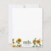 Waterverf Zonnebloemen Botanisch gebladerte groen Notitiekaartje (Voorkant)