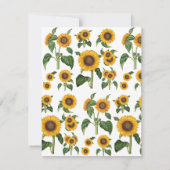 Waterverf Zonnebloemen Botanisch gebladerte groen Notitiekaartje (Achterkant)