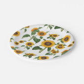 Waterverf Zonnebloemen Botanisch gebladerte groen Papieren Bordje (Gekanteld)