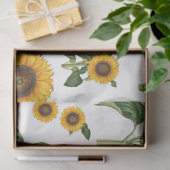 Waterverf Zonnebloemen Botanisch gebladerte groen Tissuepapier (Geschenk)