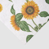 Waterverf Zonnebloemen Botanisch gebladerte groen Tissuepapier (Detail)