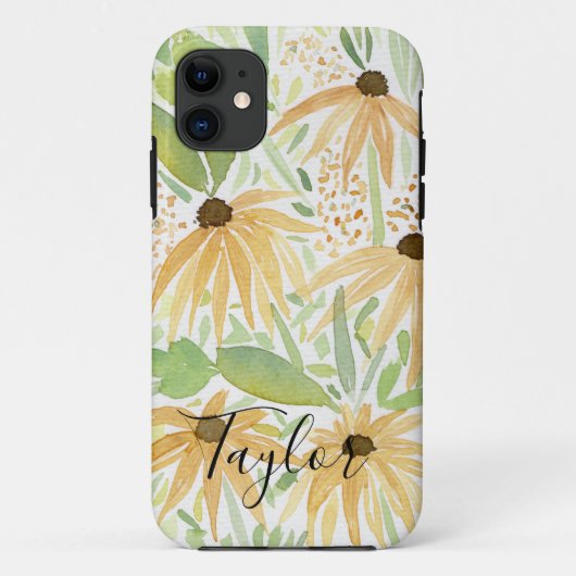 Waterverf zonnebloemen, botanische kunst Case-Mate iPhone case (Achterkant)