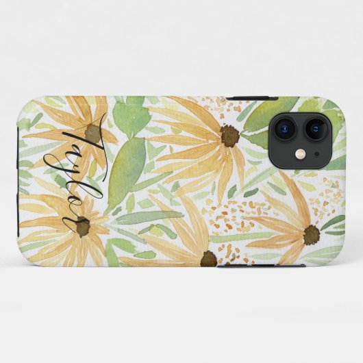 Waterverf zonnebloemen, botanische kunst Case-Mate iPhone case (Achterkant (horizontaal))