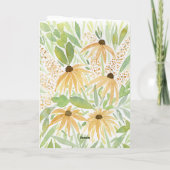 Waterverf zonnebloemen, botanische kunst kaart (Achterkant)